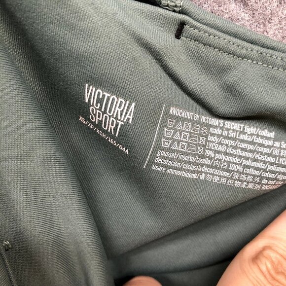 Victoria's Secret Active Leggings Womens XS High Rise Mesh Sides Sage Green - Picture 10 of 12